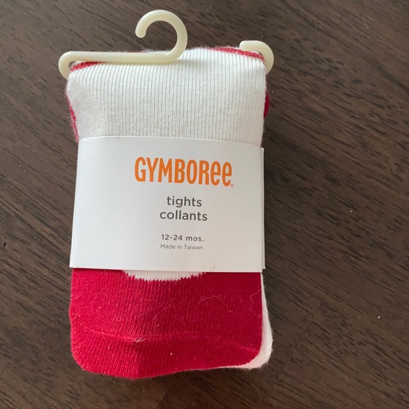 NWT Size 12-24 month Girl’s Gymboree Red/White Holiday Tights - Picture 1 of 3